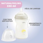 Biberon Natural Feeling 6m+ 330 ml. (11 onz) con diseño 