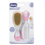 Cepillo y peine natural rosa o celeste
