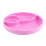 Plato con divisiones en silicón rosa 